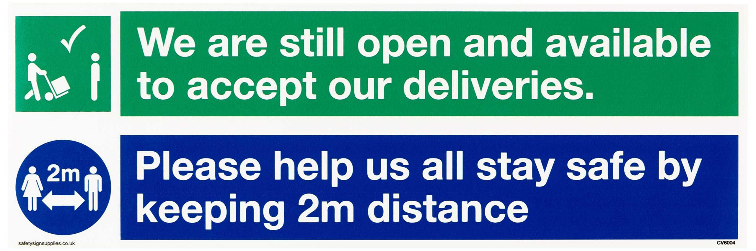 We are still open and available to accept our deliveries. Please help us all stay safe by keeping 2m