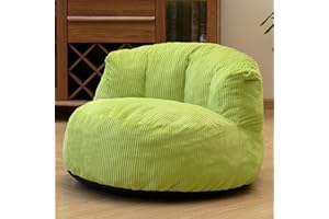 N&V Large Crescent Bean Bag Chair, Adult Size Bean Bag Sack, Foam Filling, Soft Premium Corduroy Bean Bag for Living Room Bed