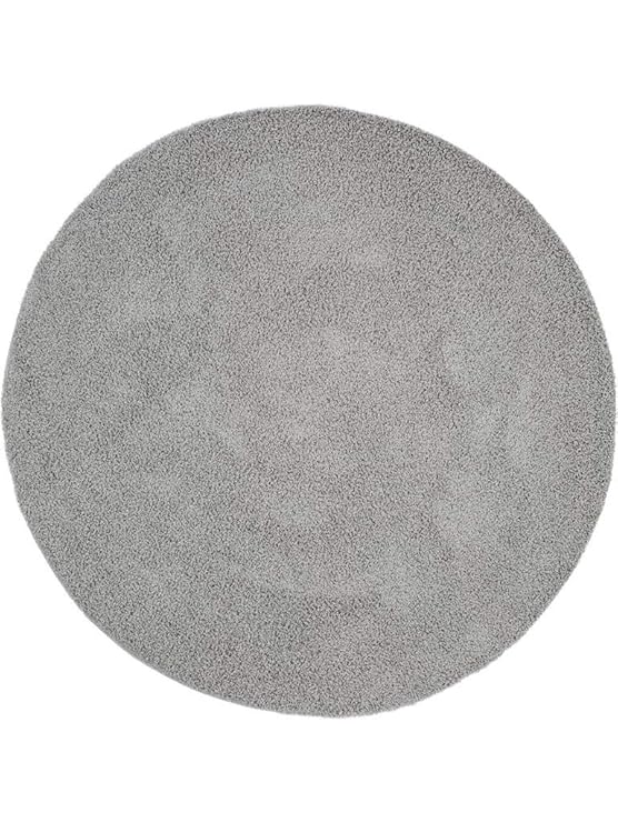 Benuta Hochflorteppich Swirls Shaggy Langflor Grau ø 80 cm rund Kunstfaser