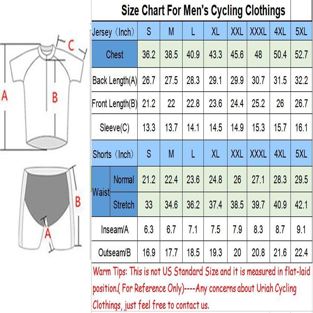 Uriah Men's Cycling Jersey Bib Shorts Black Sets Short Sleeve Reflective: Clothing