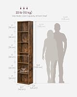 VASAGLE 6-Tier Bookcase 24x40x178.5 cm Rustic Brown LBC167K01 view 5