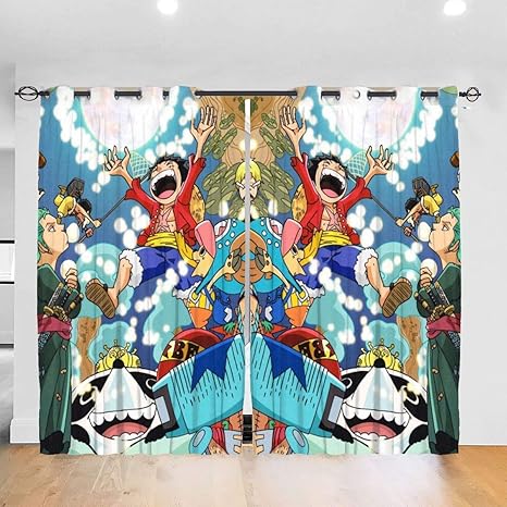 Amazon Co Jp 1級遮光カーテン ワンピース One Piece11 高級感のある生地 Auvカーテンです 多機能 ウォールアート ポスター カーテン セット 洗える カーテン 輸入 北欧 寝室 リビング用 自然風景 防寒 防音 断熱 おしゃれ 昼夜目隠し 2枚組 ホーム キッチン