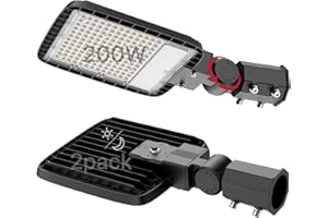 KIFFLUX 2Pack 200W LED Parking Lot Lighting 30000LM 5000K LED Pole Lights Outdoor with Dusk to Dawn, LED Parking Lot Lights Outdoor Pole Mount-5Year Warranty (Coverage: 55~75Ft at Height:25~35Ft)