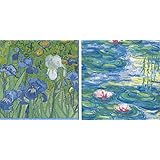 Entertaining with Caspari Paper Cocktail Napkins, Pack of 40 … (Van Gogh Irises & Nympheas)