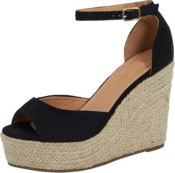 black sandals espadrilles