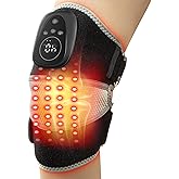 Oramuon Knee Massager with Heat and Red Light, 2-in-1 Heating Pad with Massager for Knee Shoulder, 660nm&850nm Red Light Therapy Heated Device for Pain Relief, 5 Vibration Modes & 6 Heating Levels