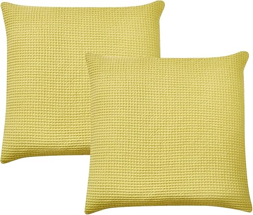 Amazon Com Phf Throw Pillow Cover Waffle 100 Cotton Home