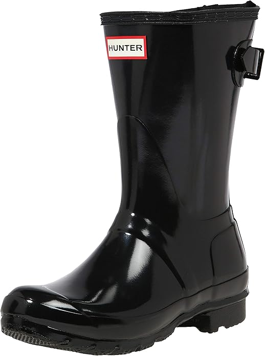 Hunter Womens Original Back Adjustable Short Gloss Rubber Boots Amazon