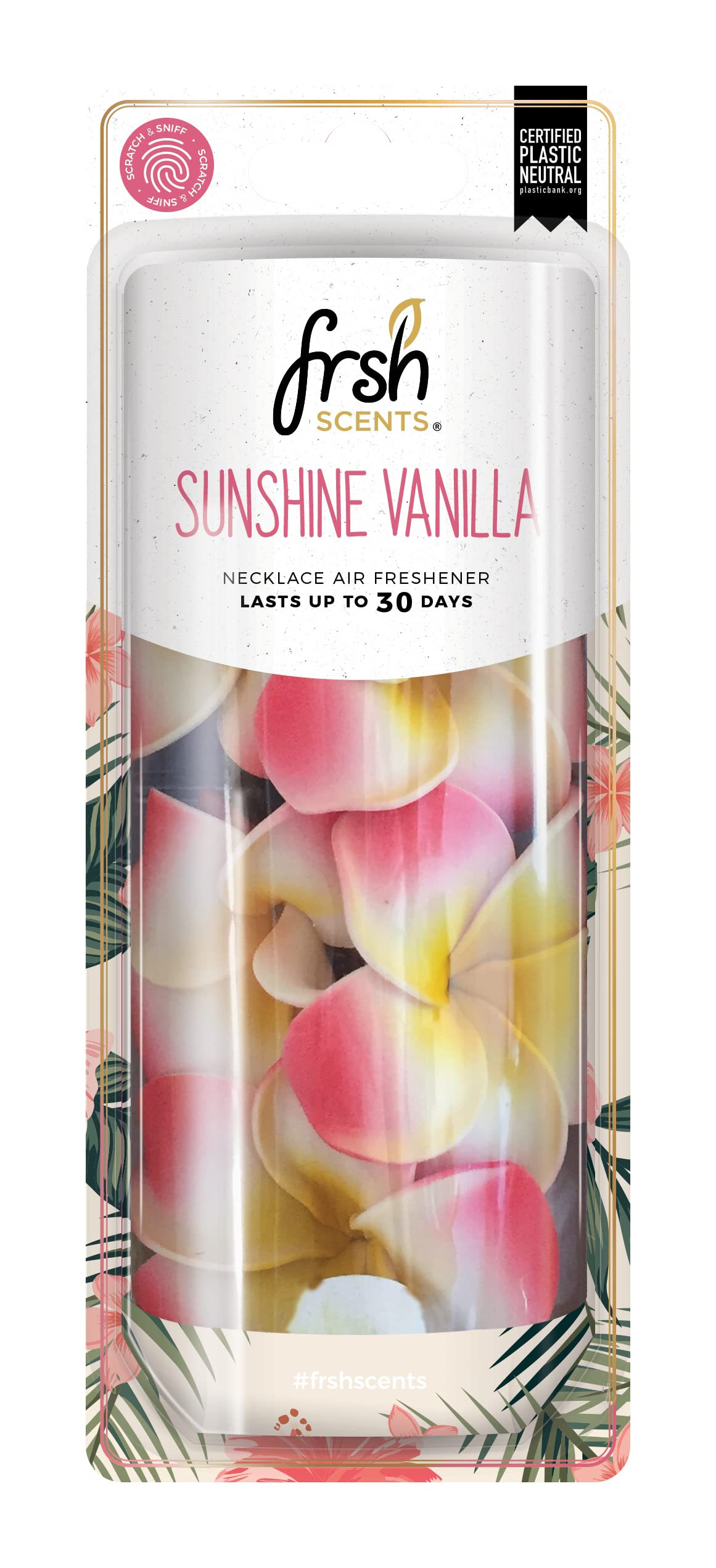 FRSH Scents FR9774 Air Freshener Sunshine Vanilla Scented Flower Necklace
