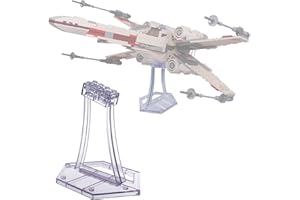 BRICKVISIONS Display Stand for Lego 75301 X-Wing Starfighter, 75348 75346 75347 TIE Bomber, 75333 75388 Jedi Starfighter, for Plane Building Block Set etc. Plastic Transparent Angled Display Stand only.