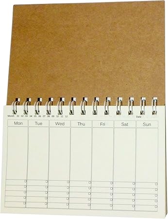 Amazon ウィークリー 週間 スケジュール 予定 管理 To Do リスト 日付 フリー リングノート やること チェック 項目 付き 茶 ノート 手帳 文房具 オフィス用品