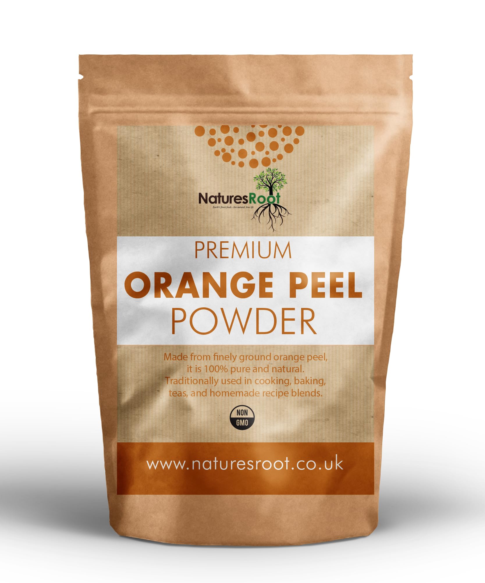 Nature’s Root Premium Orange Peel Powder 125g - Unclog pores | Cosmetic | Cleansing | Natural Anti-Bacterial Properties |Oily Hair
