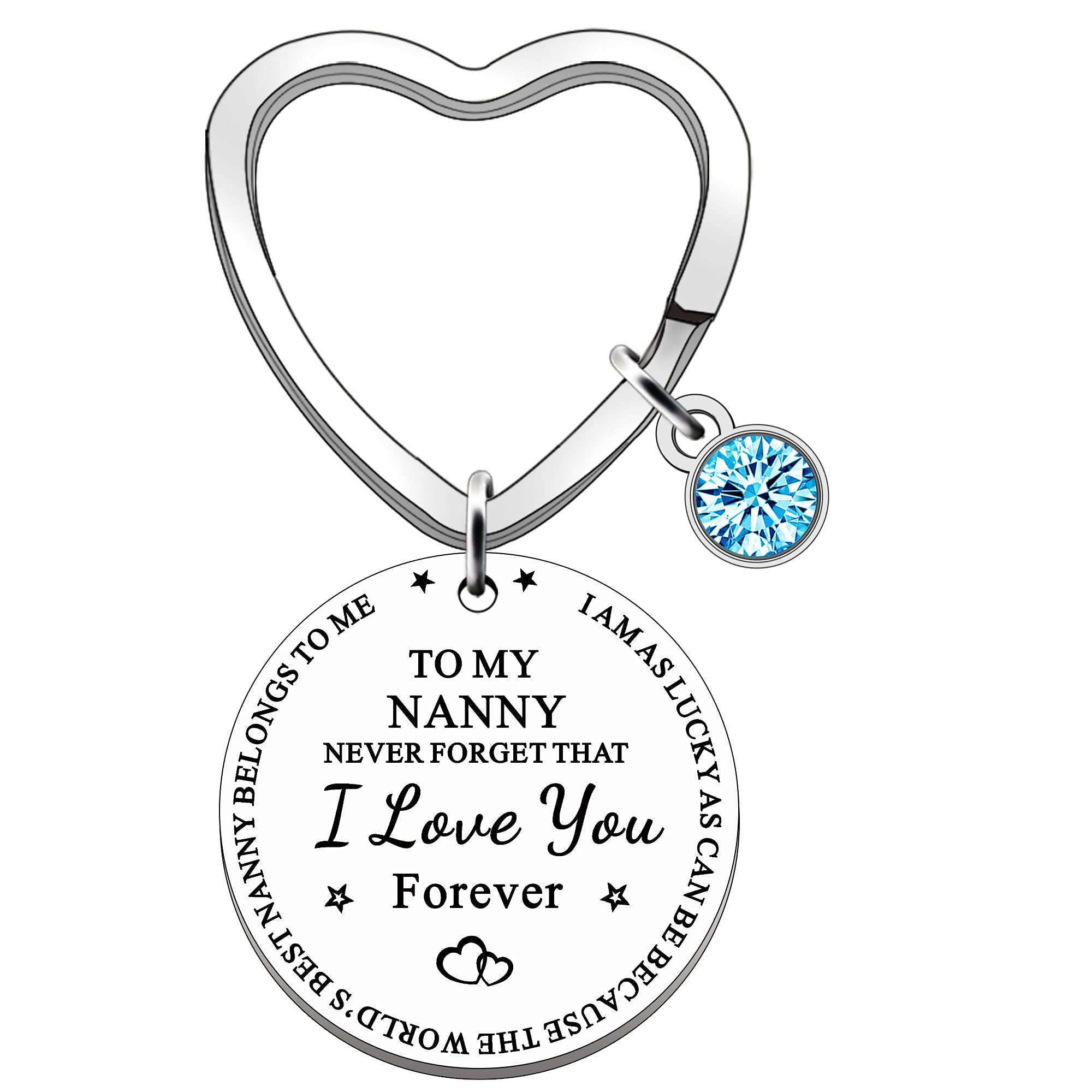 JETTOP Best Nanny Gifts-Gifts for Nanny Birthday Christmas Mothers Day Gifts for Nanny from Grandchildren Never Forget I Love You