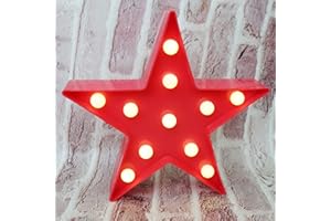 AUSAYE Red Star Signs Night Lights, Battery Operated Led Night Light Star Shaped Desk Table Lamp for Kids, Baby, Child, Girl Gift, Nursery Room, Wall Decor-Star Nightlight