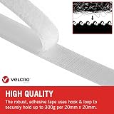 VELCRO Brand VEL60210 Stick On Hook and Loop 20mm x 1m Tape White view 2