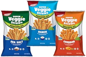 JACKSON'S Jackson’s Super Veggie Straws™ Variety Pack (5 oz, Pack of 6) – Ranch, Cheddar, Sea Salt – Gluten Free, Made with Premium Avocado Oil, Veggie Chips, Snack Variety Pack, Veggie Straws Individual Bags