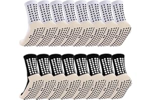 Ukontagood 8 Pairs Kids Grip Soccer Socks, Non Slip Socks for 6-12 Years Old Kids, Anti Slip Socks for Soccer Basketball