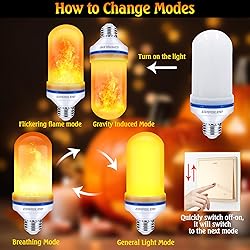 CPPSLEE Upgraded LED Flame Light Bulbs, 4 Modes