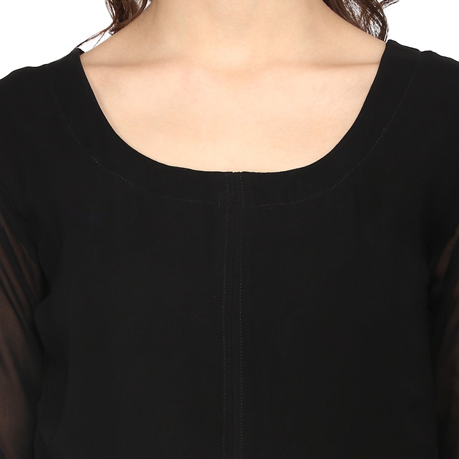 ahalyaa women's 3/4th sleeve and round neck georgette kurti