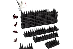 Ephoou 20 Pack Upgraded Irregular Anti Bird Spikes for Outside, 19.68 Ft Bird Squirrel Raccoon Pigeon Cats Animal Deterrent Spikes for Fences & Roofs 2 Lengths Spikes to Keep Birds Away, Black