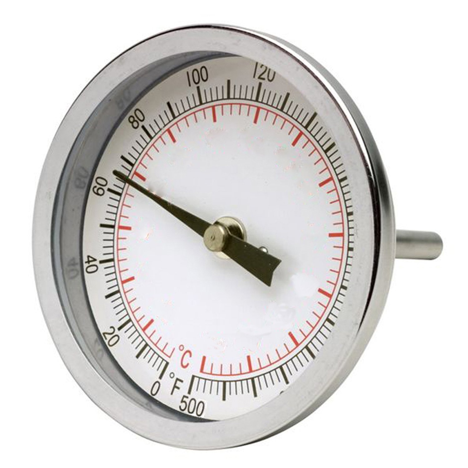 HB DURAC BiMetallic Thermometer; 50 to 500F, 44mm Dial (B613106600) Science Lab Bi Metal