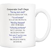 5Aup Funny Corporate Email Lingo Coffee Mug 11 Oz, Best Office Gag Gifts for Employee Colleague Coworker