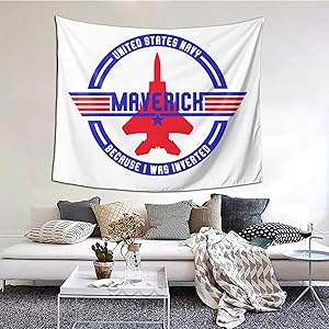 Classic Top Gun Maverick Blue Red Tapestries With Art Nature Home Stylish Wall Hangings Tapestry Bedroom Party Decor (60 X 51 Inch)