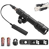 LECPECON Tactical Flashlight 800 Lumens with Remote Pressure Switch and M-Mount, Picatinny Mount (600)