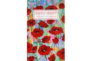 Pocket Calendar 2025-2027: Small 3 Year Agenda For Purse, from January 2025 to December 2027, Flower Cover size 4 x 6.5 Size
