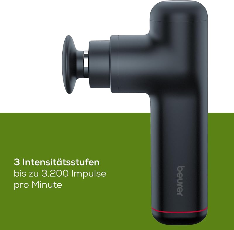 MG 79 Massage Gun Sensitive, kompakte Massagepistole mit 3 Aufsätzen, sanfte Triggerpunktmassage für empfindliche Körperbereiche, handliches Muskelmassagegerät mit 3 Intensitätsstufen