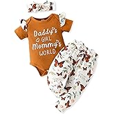 AMAWMW Baby Girl Clothes Set Daddys Little Girl Ruffle Romper Top Camouflage Pants Newborn Infant Baby Girl Outfit