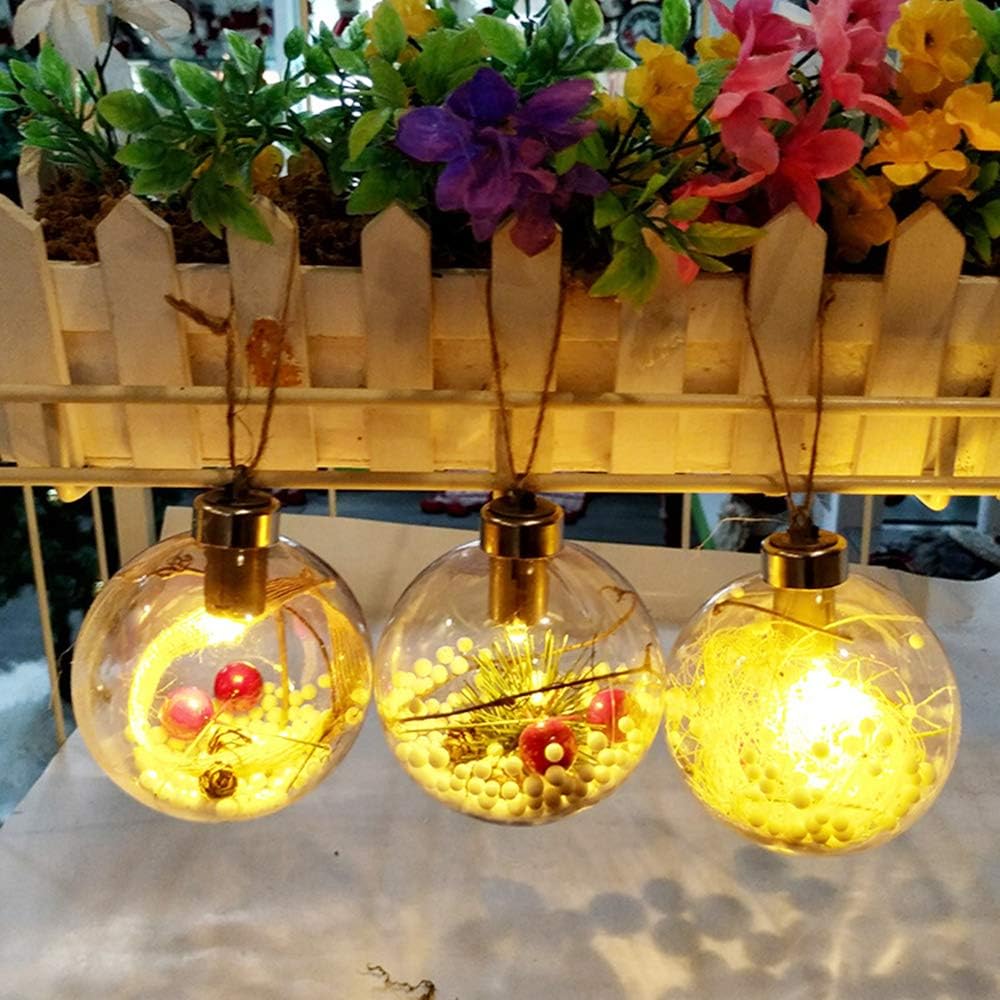 Morbuy Weihnachtskugel Ornamente Mit Licht, Innen Außen Deko Hänger für