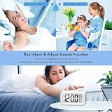 Hiseeyo Digital Alarm Clock 4.3" LED Display Battery Powered Large Numbers view 7