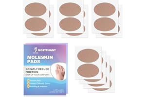 GOSTPHANT Moleskin for Blisters, Adhesive Moleskin Padding, Moleskin Pads for Shoes, Toes, Heel | Blister Prevention and Reduce Friction - 20 Sheets (40 Pieces Total)