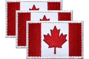 DESIGN MASTER INDUSTRY DM 3Pack Canada Flag Embroidery Patches Tactical Canadian Flag Patches for Hats, Tactical Bags, Jackets, Clothes Patch Team Military Patch Military Morale Patch Applique Fastener Hook, and Loop