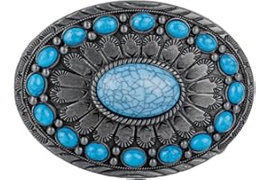 Framendino, Western Turquoise Belt Buckle Cowboy Cowgirl Rodeo Style Vintage Accessory