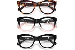 kunchu Reading Glasses for Women - Oprah Blue Light Reading Glasses with Spring Hinge, Anti-Glare/Eyestrain Computer Readers