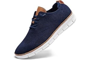 KUNDORK Men's Casual Dress Shoes Comfort Walking Shoes Mesh Knit Lightweight Breathable Sneakers Classic Leisure Oxford Business Shoes