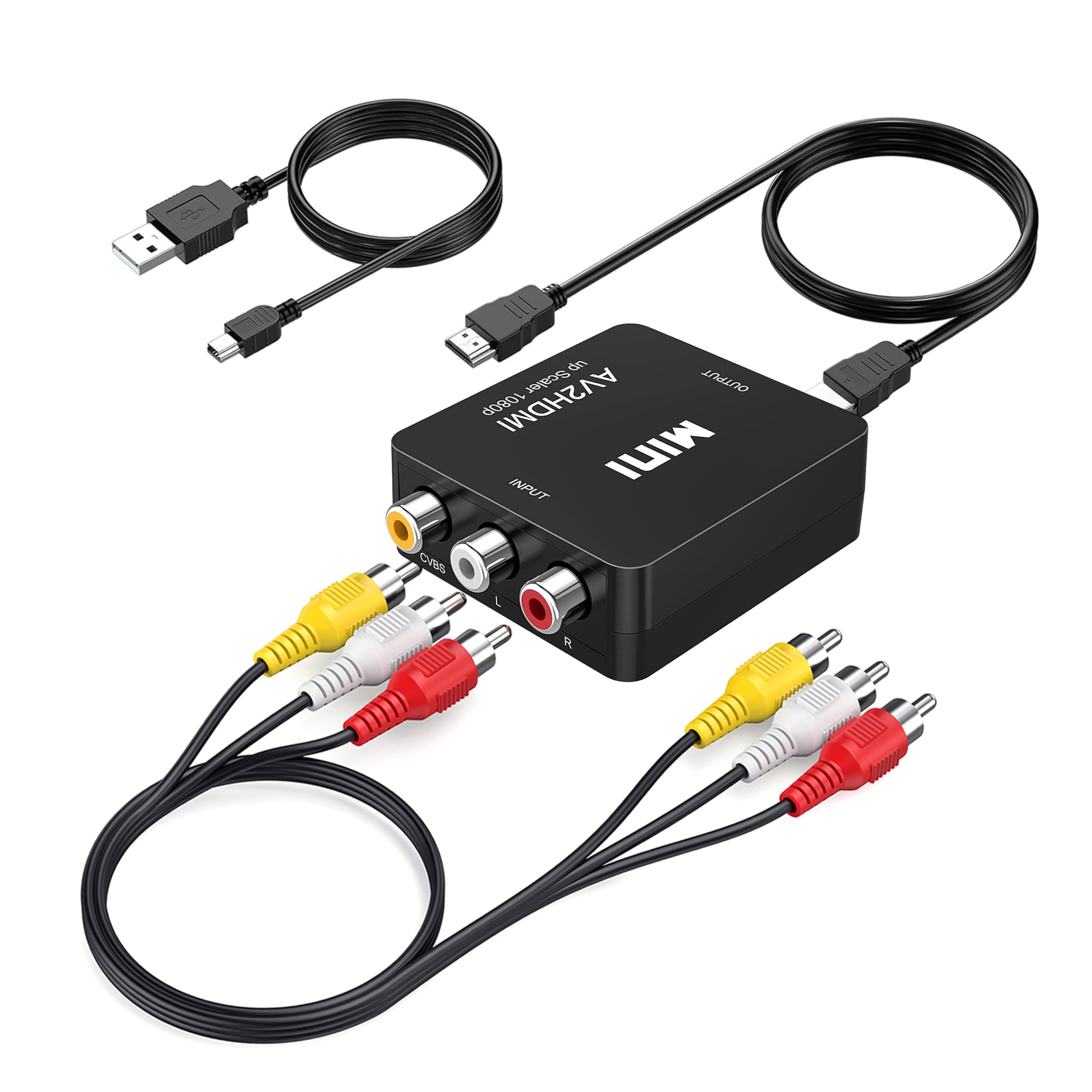 Photo 1 of Chodwe RCA to HDMI Converter, RCA to HDMI Adapter, 1080P Mini Composite CVBS AV to Hdmi Video Audio Converter Adapter for N64 Wii PS2 PS3 Xbox VHS(Not for TV with AV Port)