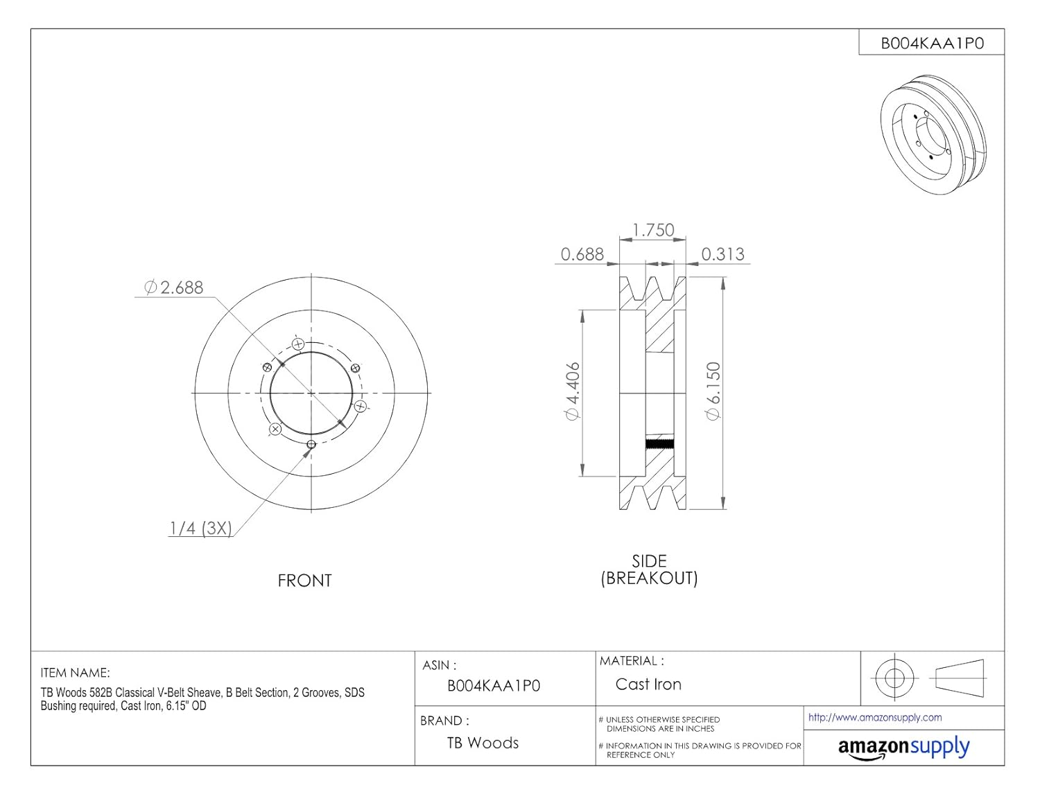 Sds Bushing Required Cast Iron Tb Woods 662b Classical V Belt Sheave B Belt Section 2 Grooves 6 95 Od Winches Hoists Pulleys Pulleys Sheaves Svanimal Com