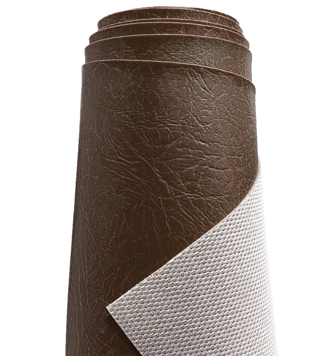 A-Express Heavy Thick Faux Leather Fabric Grained Leatherette Vinyl Leathercloth Automotive Home Decor Upholstery Material - Dark Brown Half Metre 50cm x 140cm