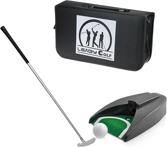 LEAGY Portable Golf Putter Travel Practice Putting Set with Case Indoor