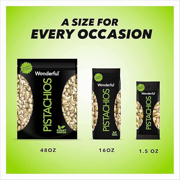 WONDERFUL PISTACHIOS IN SHELL, ROASTED & SALTED NUTS, 48 OUNCE RESEALABLE BAG, SHELLED PROTEIN SNACKS, BULK SNACKS, HEALTHY SNACKS FOR ADULTS