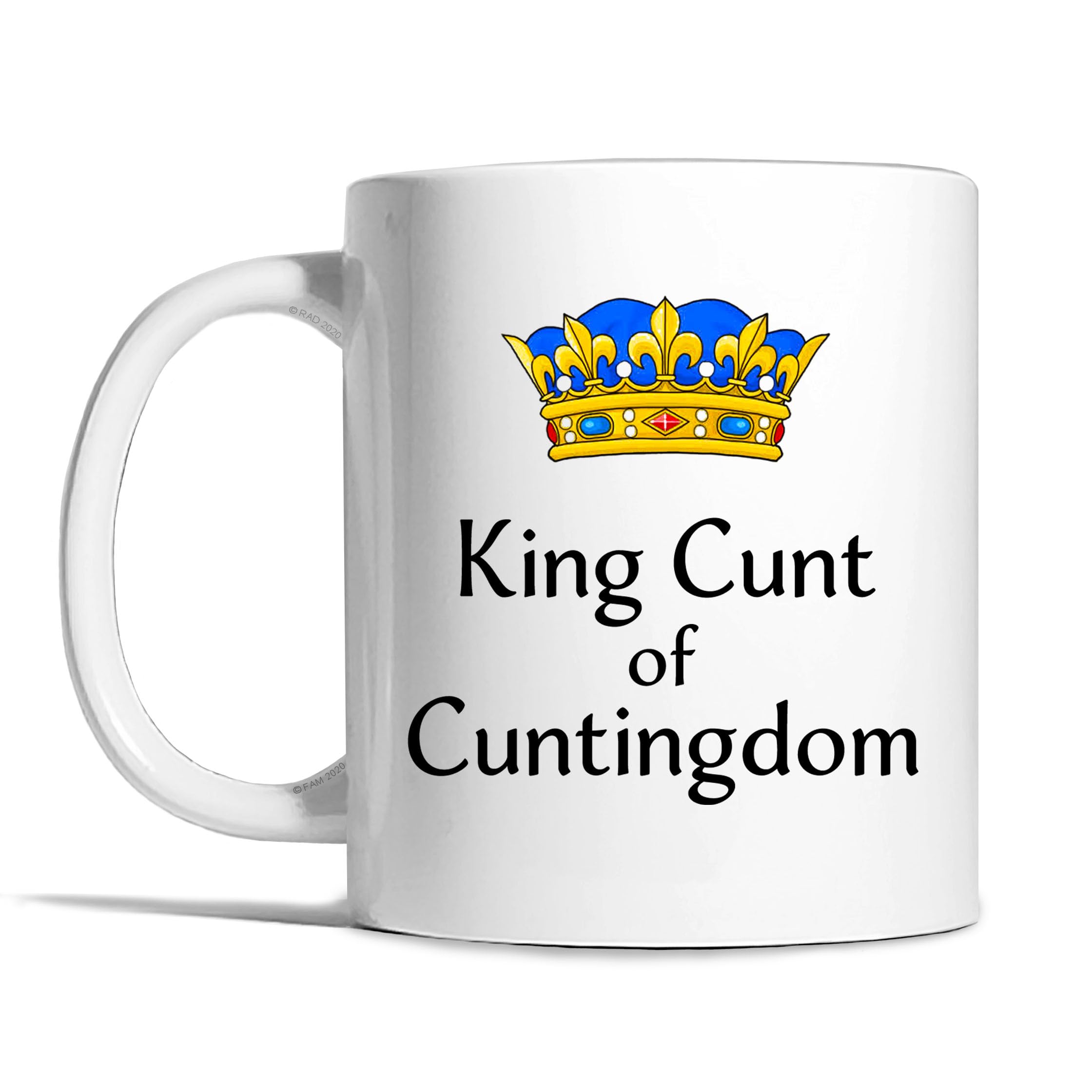 Risk-A Designs King Cunt of Cuntingdom Ceramic Mug, rude mug, rude gift for male,