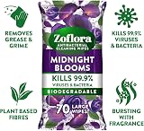 Zoflora Midnight Blooms Biodegradable Wipes 6 x 70 Multi-Surface Disinfectant view 2