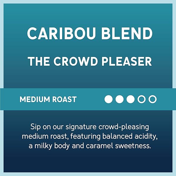 CARIBOU COFFEE, MEDIUM ROAST GROUND COFFEE, 100% ARABICA COFFEE – CARIBOU BLEND 20 OUNCE BAG