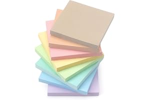 OSBOO Sticky Notes 3x3inch, 8 Pads Self-Stick Notes, 8 Pastel Multi Colors with Gray Note Pads, Suitable for School, Home, Office, 80 Sheets/Pad