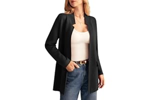 GRACE KARIN Women's 2025 Long Sleeve Open Front Knit Cardigan Notch Collar Sweater Blazer Jacket Fall Winter Clothing