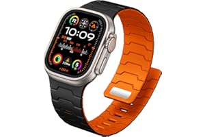 DaQin Sport Magnetic Band Compatible with Apple Watch Bands Men 44mm 45mm 46mm 42mm 49mm, Waterproof Silicone Strong Magnet R