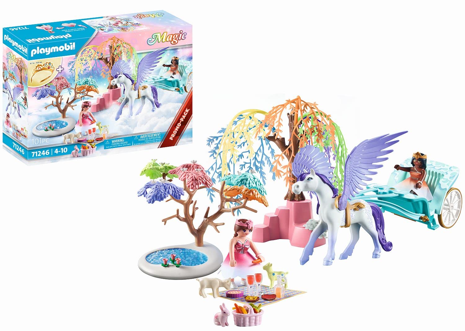 Playmobil 71246 Princess Picnic with Pegasus Carriage Promo Pack, including a child's tiara, Fun Imaginative Role-Play, PlaySets Suitable for Children Ages 4+